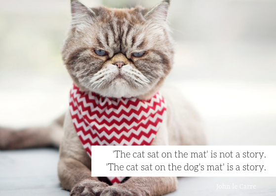 'The cat sat on the mat' is not a story. 'The cat sat on the dog's mat' is a story.