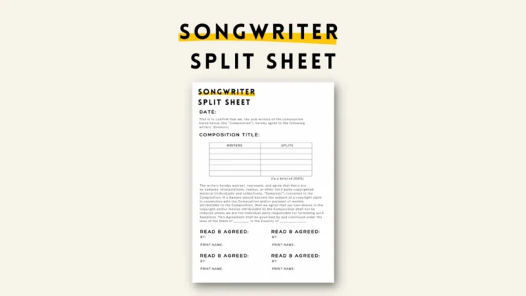 Songwriter Split Sheet
